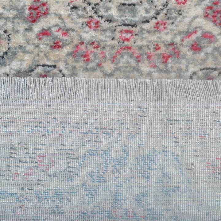 Machine Woven Crossweave Polyester Area Rug Oriental Beige Blue M00089