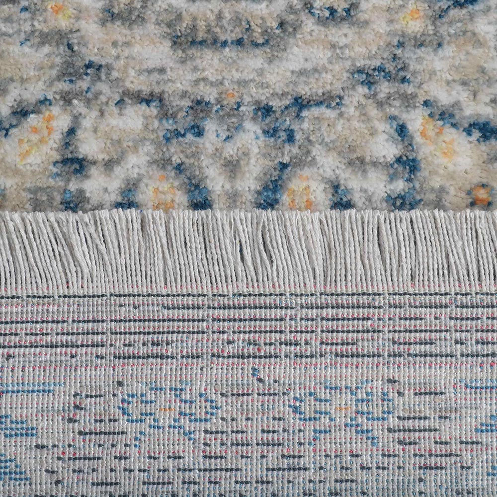Machine Woven Crossweave Polyester Area Rug Oriental Black Gray M00090