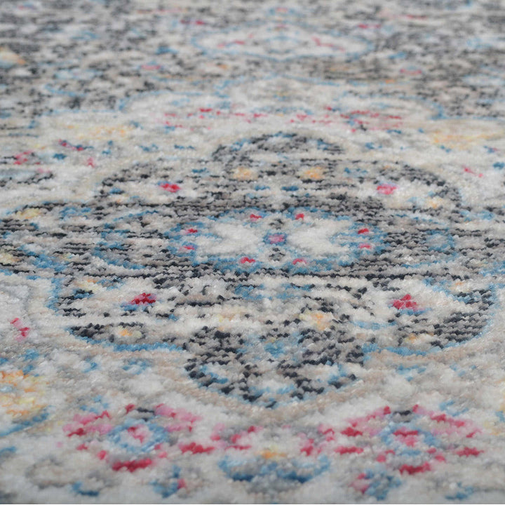 Machine Woven Crossweave Polyester Area Rug Oriental Multicolor M00091