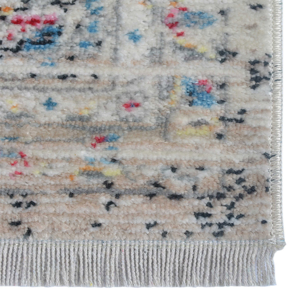 Machine Woven Crossweave Polyester Area Rug Oriental Multicolor M00091