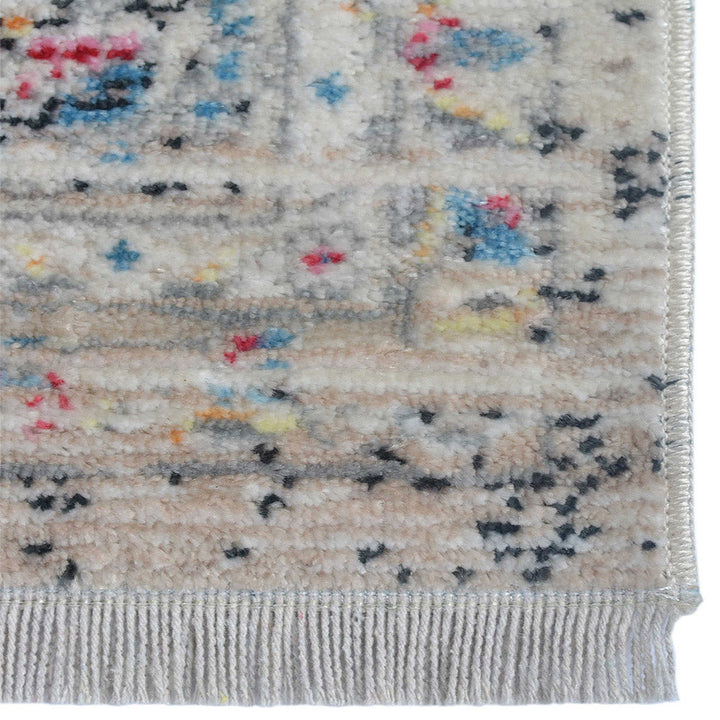 Machine Woven Crossweave Polyester Area Rug Oriental Multicolor M00091
