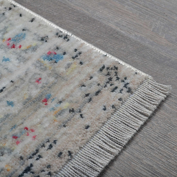 Machine Woven Crossweave Polyester Area Rug Oriental Multicolor M00091
