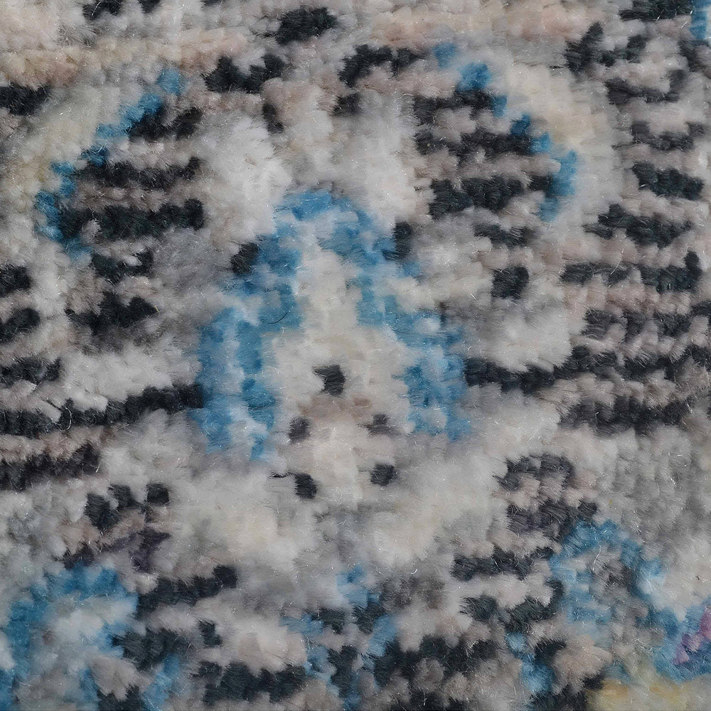Machine Woven Crossweave Polyester Area Rug Oriental Multicolor M00091