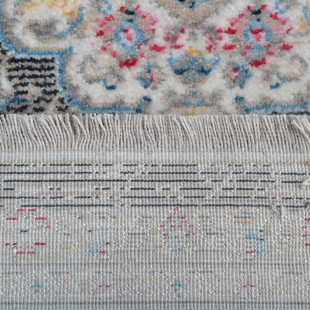 Machine Woven Crossweave Polyester Area Rug Oriental Multicolor M00091