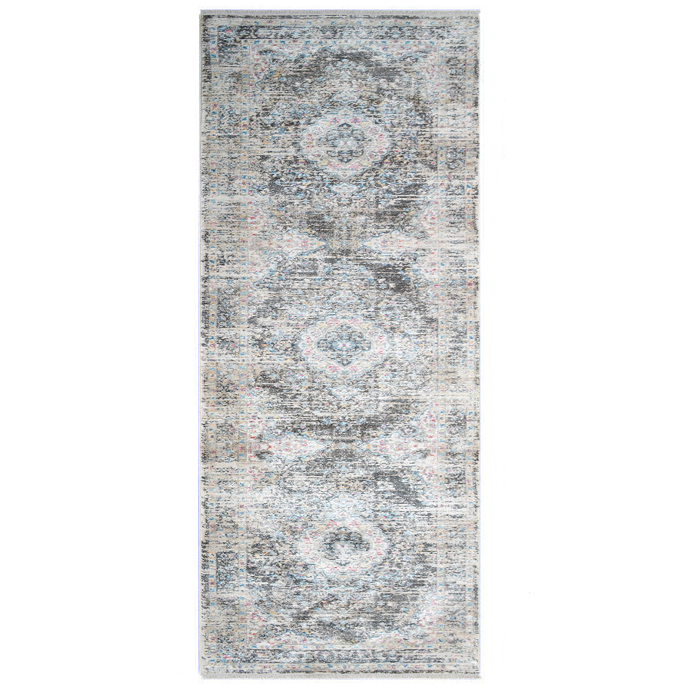 Machine Woven Crossweave Polyester Area Rug Oriental Multicolor M00091