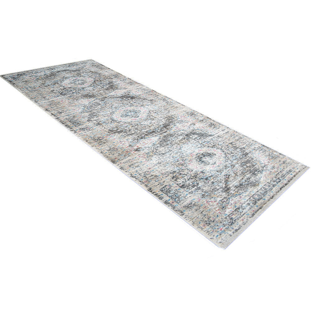 Machine Woven Crossweave Polyester Area Rug Oriental Multicolor M00091