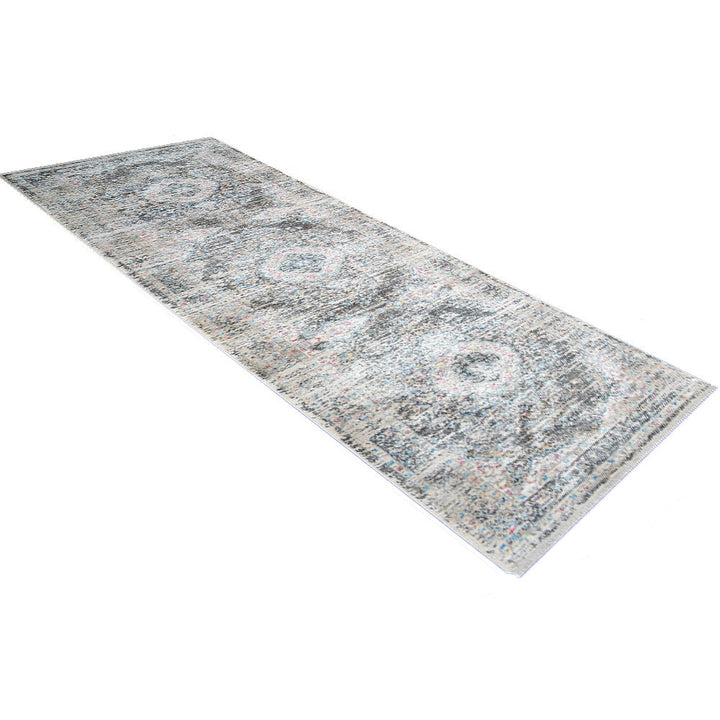 Machine Woven Crossweave Polyester Area Rug Oriental Multicolor M00091