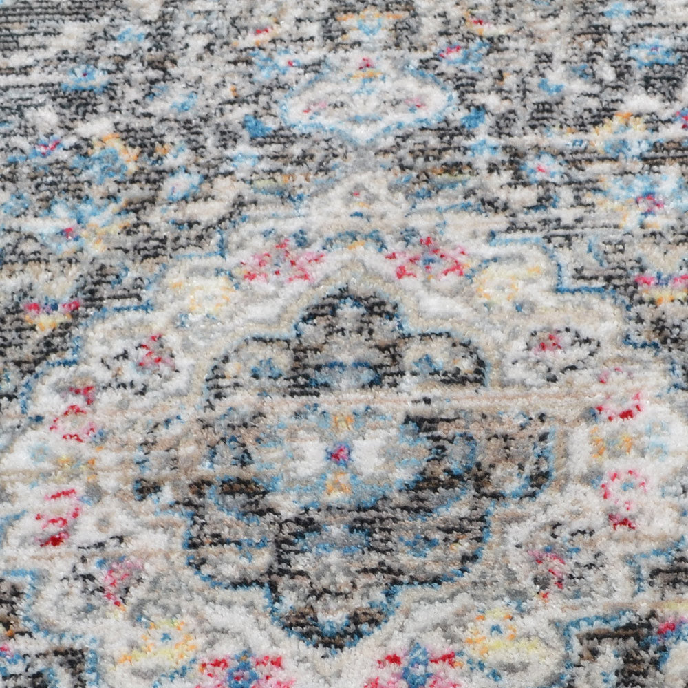 Machine Woven Crossweave Polyester Area Rug Oriental Multicolor M00091