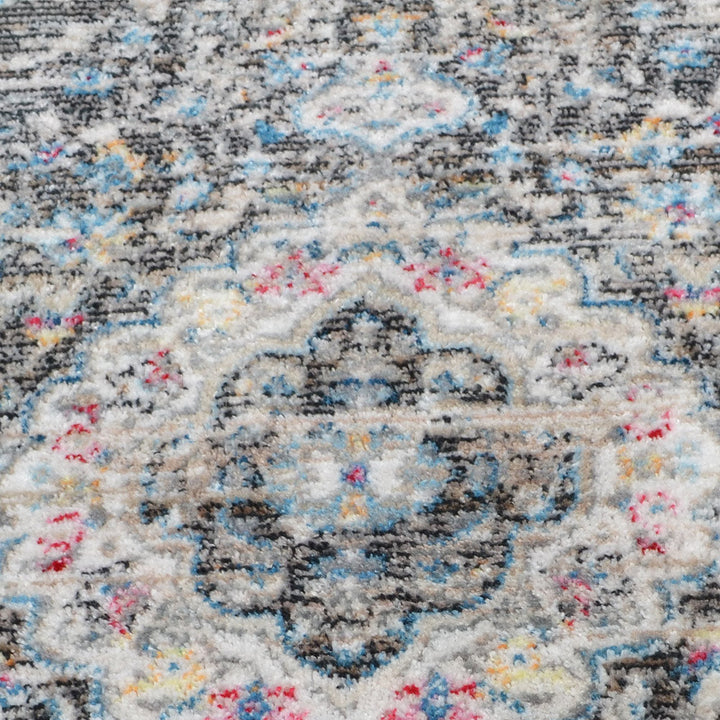 Machine Woven Crossweave Polyester Area Rug Oriental Multicolor M00091
