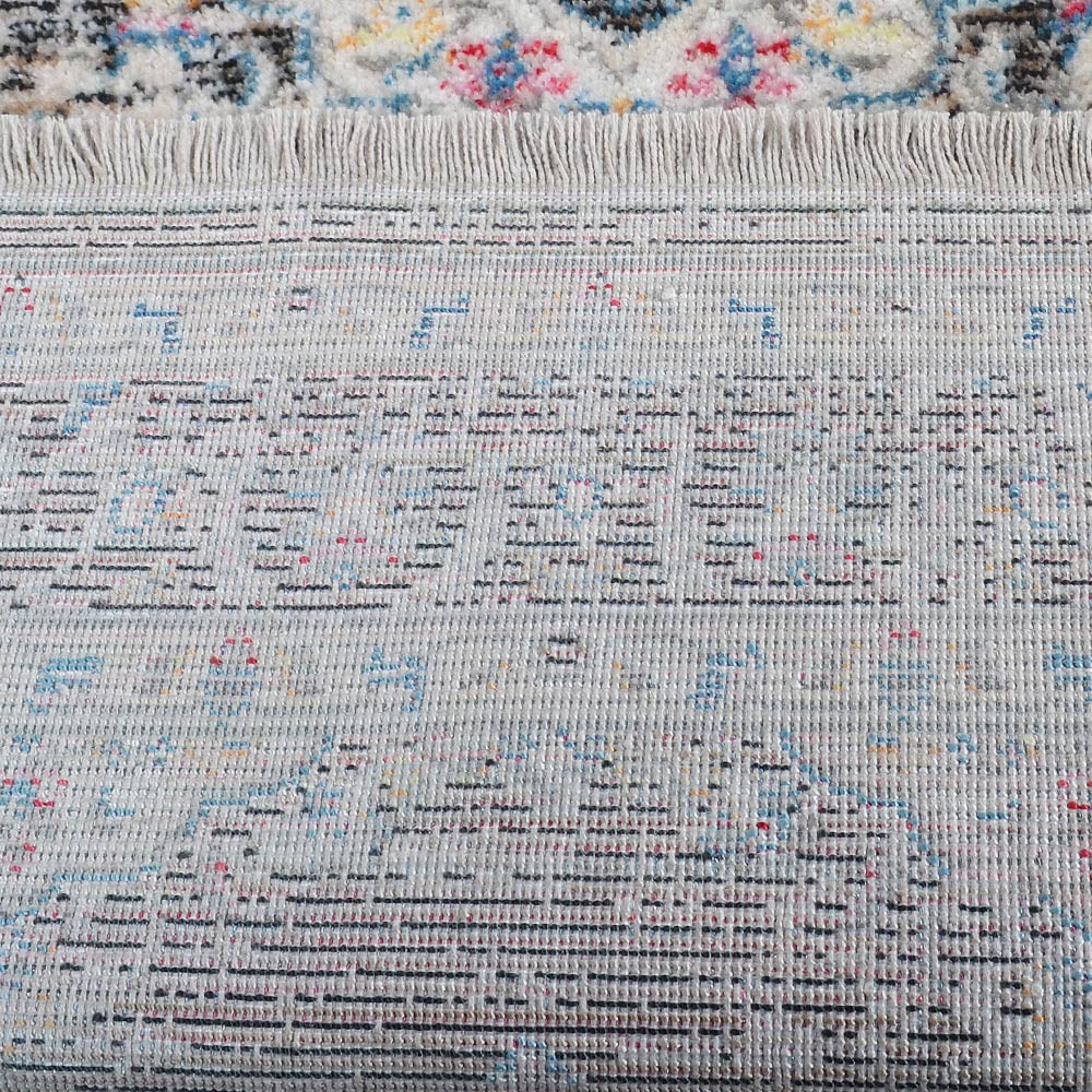 Machine Woven Crossweave Polyester Area Rug Oriental Multicolor M00091