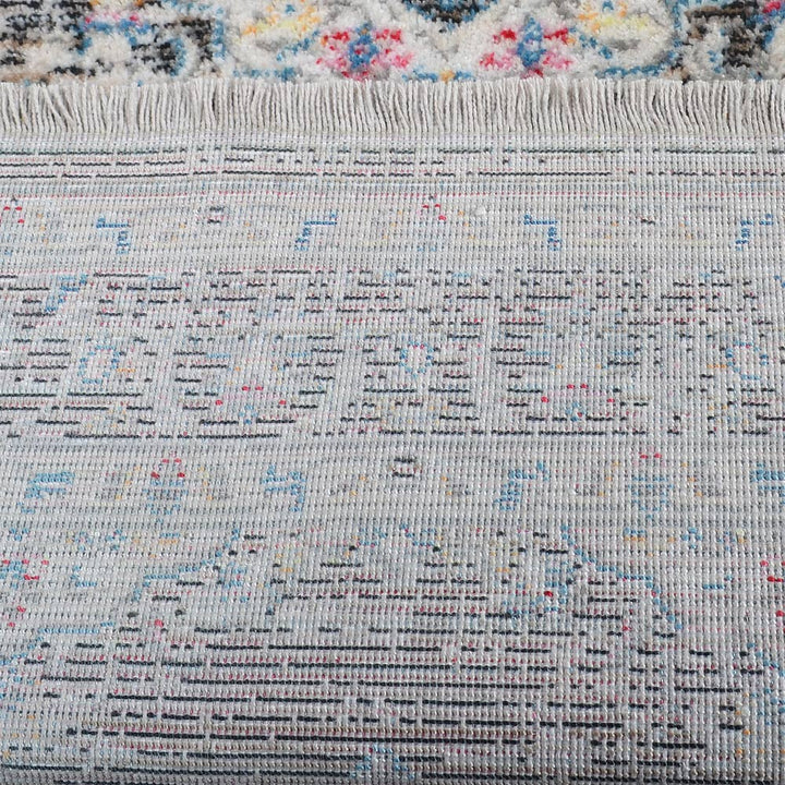 Machine Woven Crossweave Polyester Area Rug Oriental Multicolor M00091