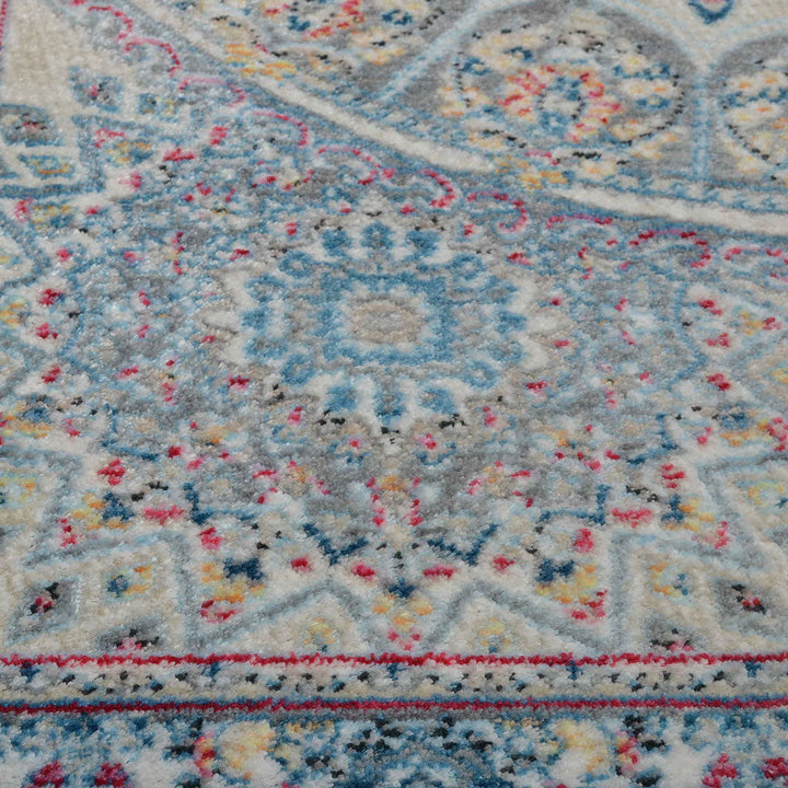 Machine Woven Crossweave Polyester Area Rug Oriental Multicolor M00110