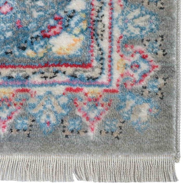 Machine Woven Crossweave Polyester Area Rug Oriental Multicolor M00110