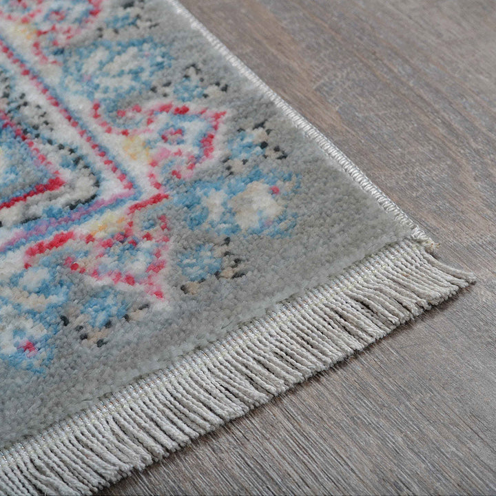 Machine Woven Crossweave Polyester Area Rug Oriental Multicolor M00110