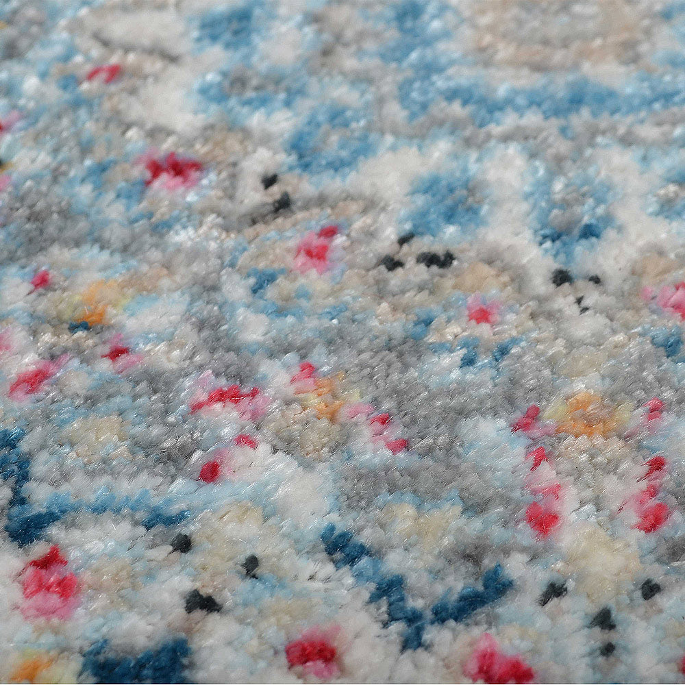 Machine Woven Crossweave Polyester Area Rug Oriental Multicolor M00110