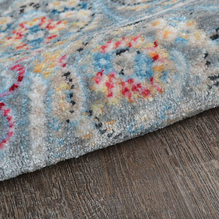 Machine Woven Crossweave Polyester Area Rug Oriental Multicolor M00110