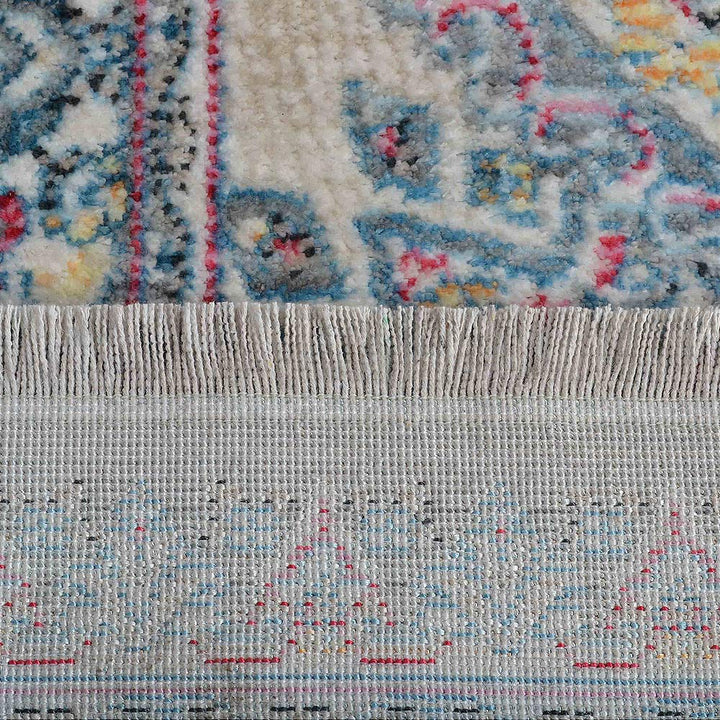 Machine Woven Crossweave Polyester Area Rug Oriental Multicolor M00110