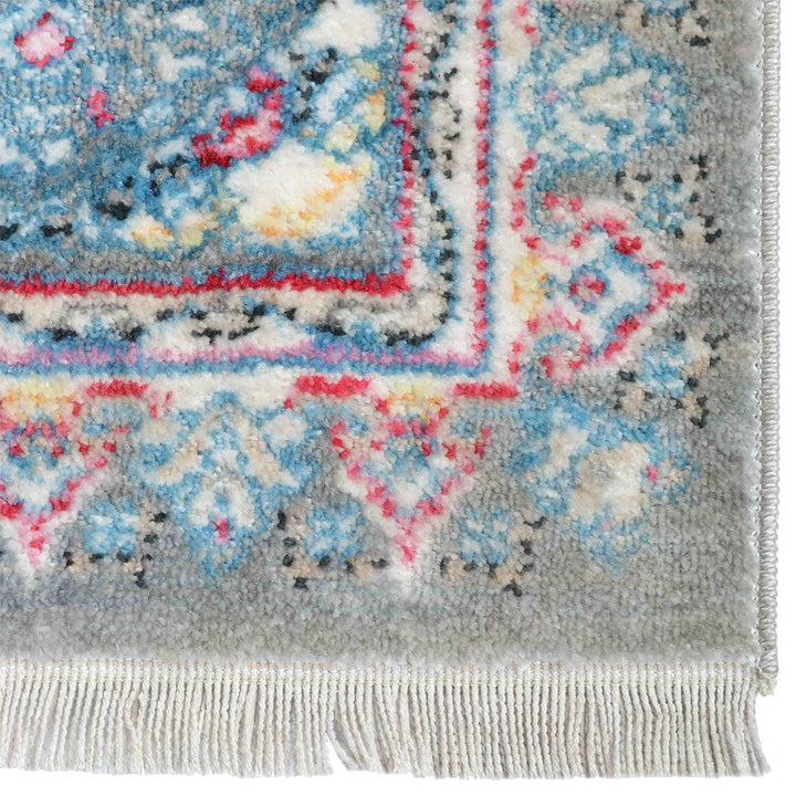 Machine Woven Crossweave Polyester Area Rug Oriental Multicolor M00110