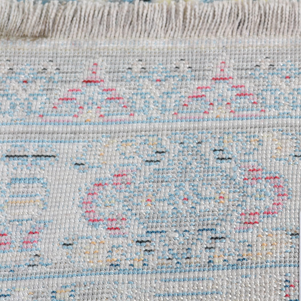 Machine Woven Crossweave Polyester Area Rug Oriental Multicolor M00110