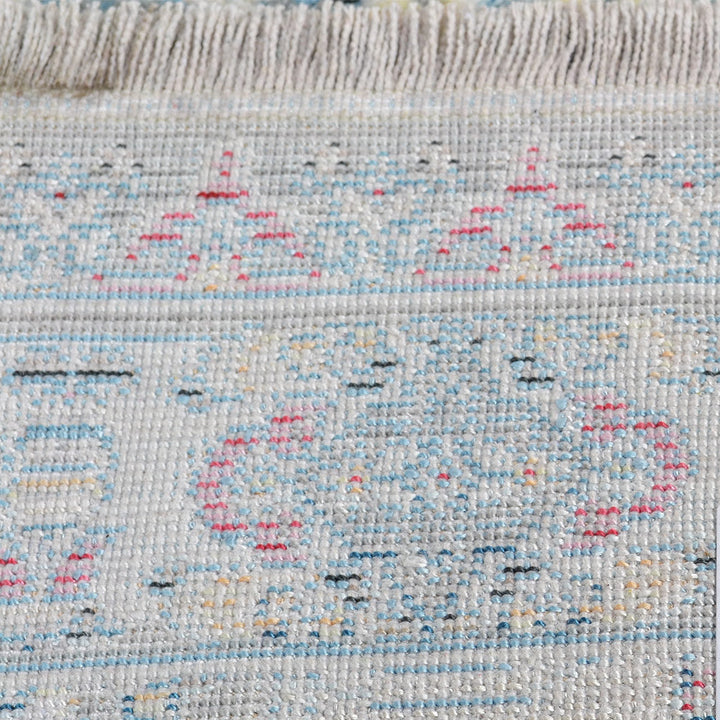 Machine Woven Crossweave Polyester Area Rug Oriental Multicolor M00110
