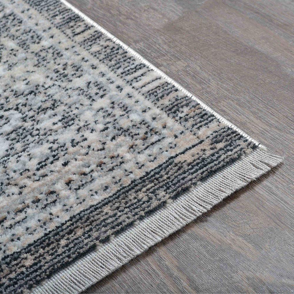 Machine Woven Crossweave Polyester Area Rug Oriental Multicolor M00111