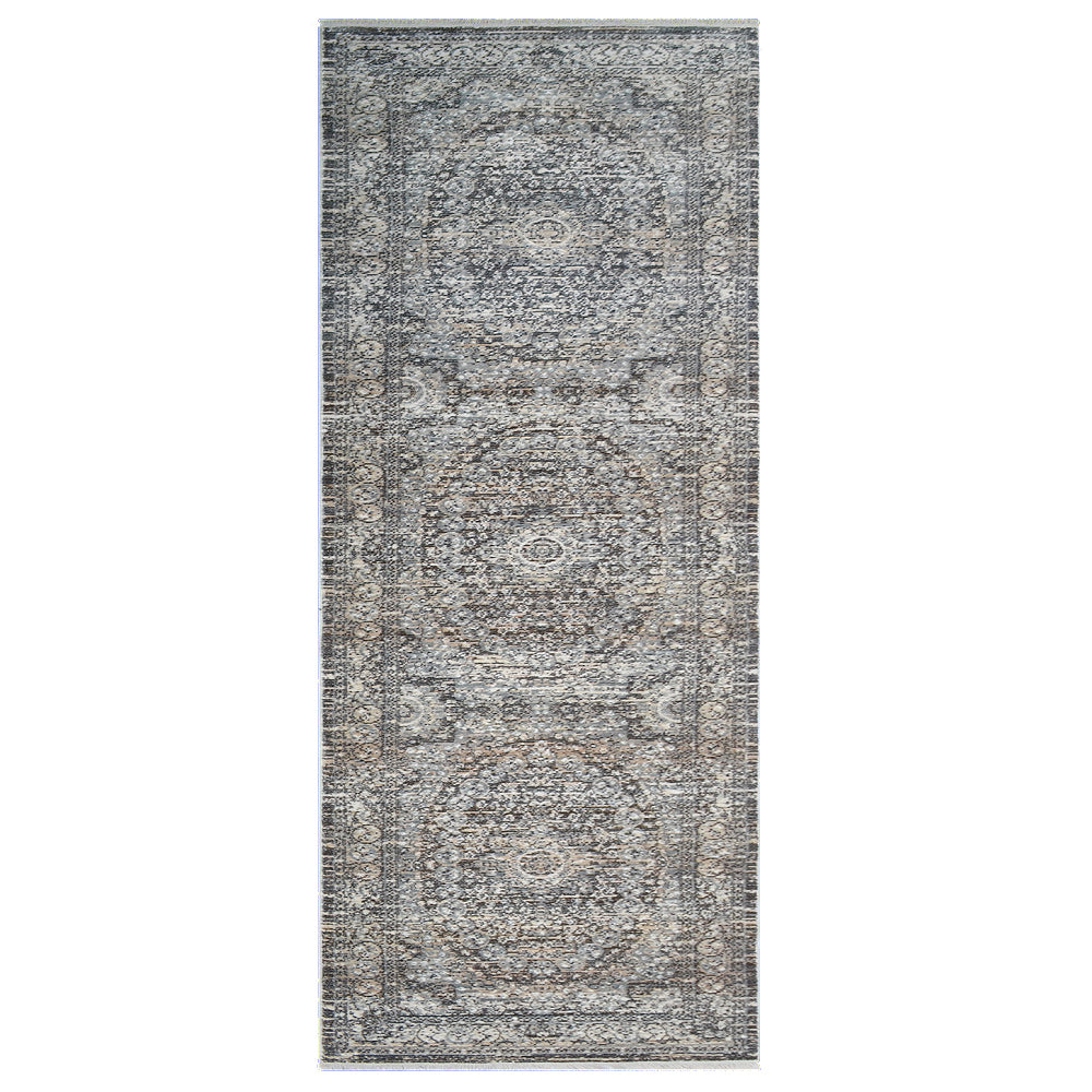 Machine Woven Crossweave Polyester Area Rug Oriental Multicolor M00111