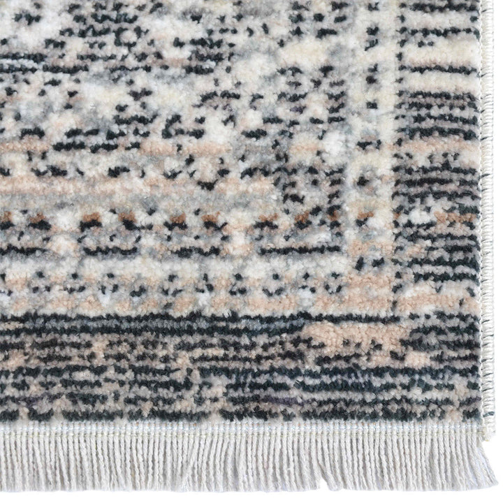Machine Woven Crossweave Polyester Area Rug Oriental Multicolor M00111