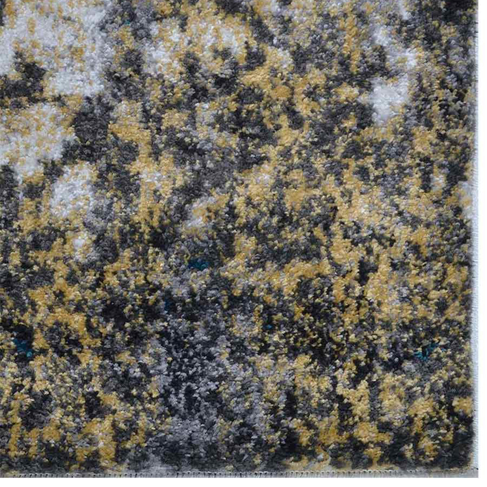Machine Woven Heatset Polypropylene Area Rug Abstract Silver Blue MX0011