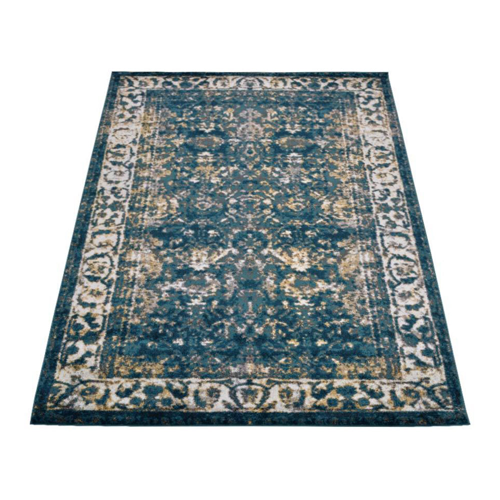 Machine Woven Heatset Polypropylene Area Rug Oriental Blue MX0015