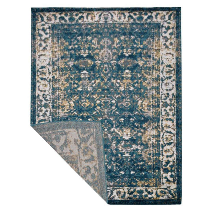 Machine Woven Heatset Polypropylene Area Rug Oriental Blue MX0015