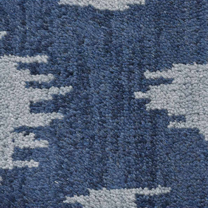 Hand Knotted Wool Area Rug Geometric Gold Charcoal N00165