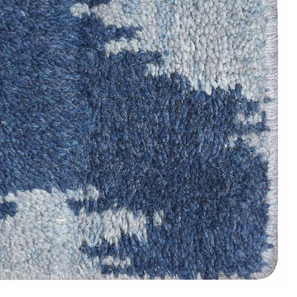 Hand Knotted Wool Area Rug Geometric Gold Charcoal N00165
