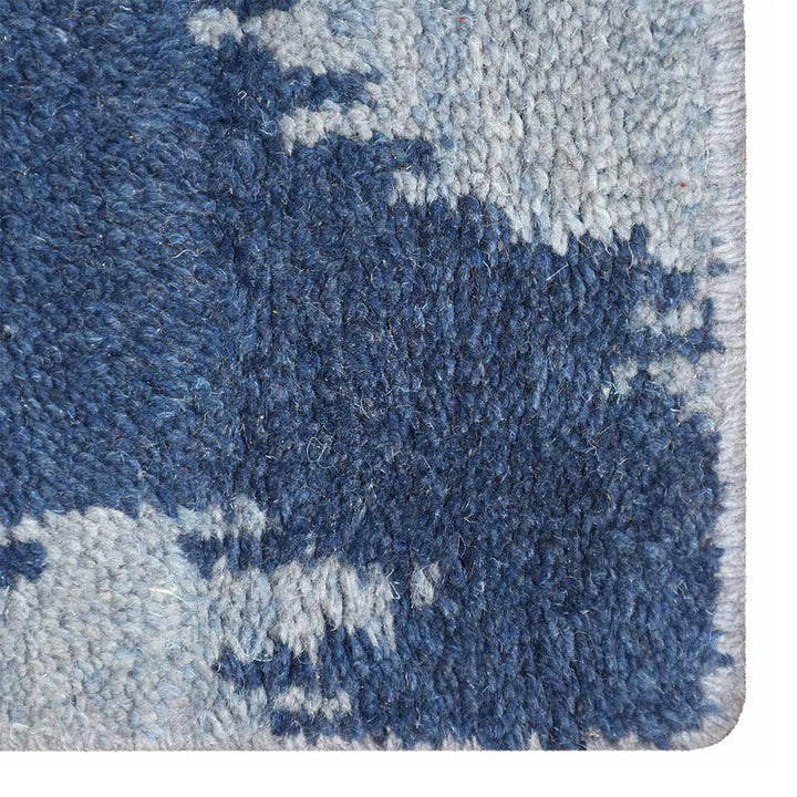 Hand Knotted Wool Area Rug Geometric Gold Charcoal N00165