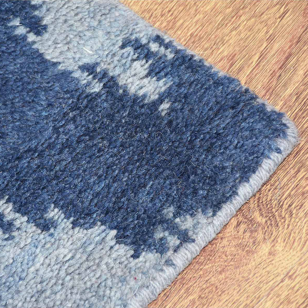 Hand Knotted Wool Area Rug Geometric Gold Charcoal N00165