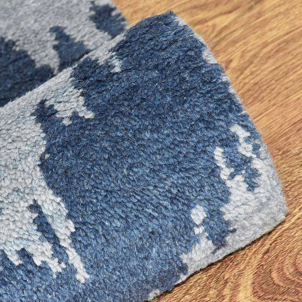 Hand Knotted Wool Area Rug Geometric Gold Charcoal N00165