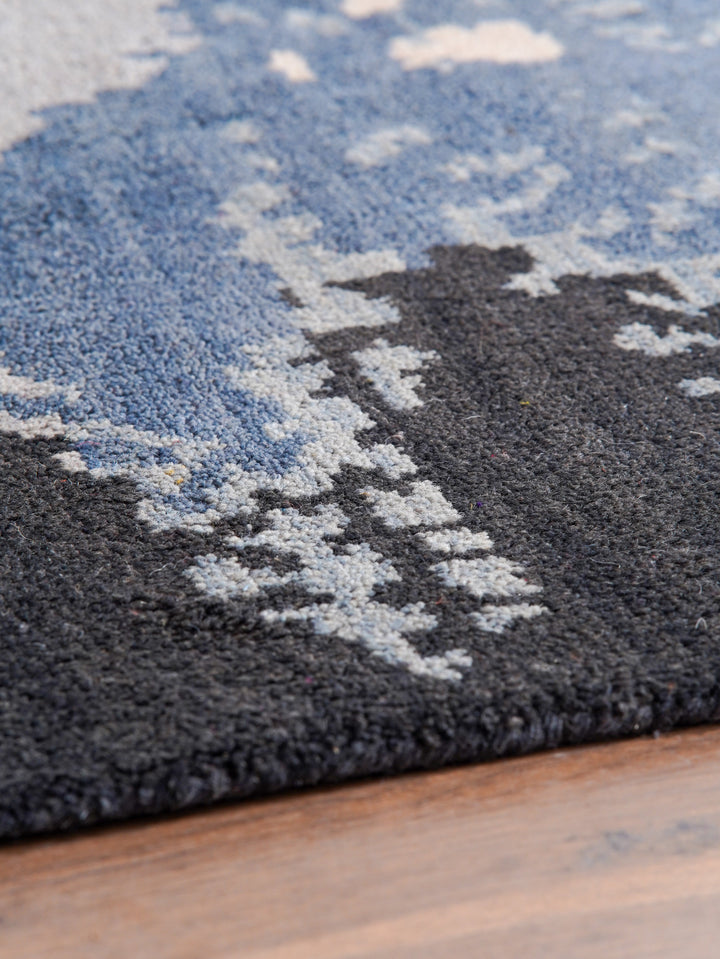Hand Knotted Wool Area Rug Abstract Multicolor N00804