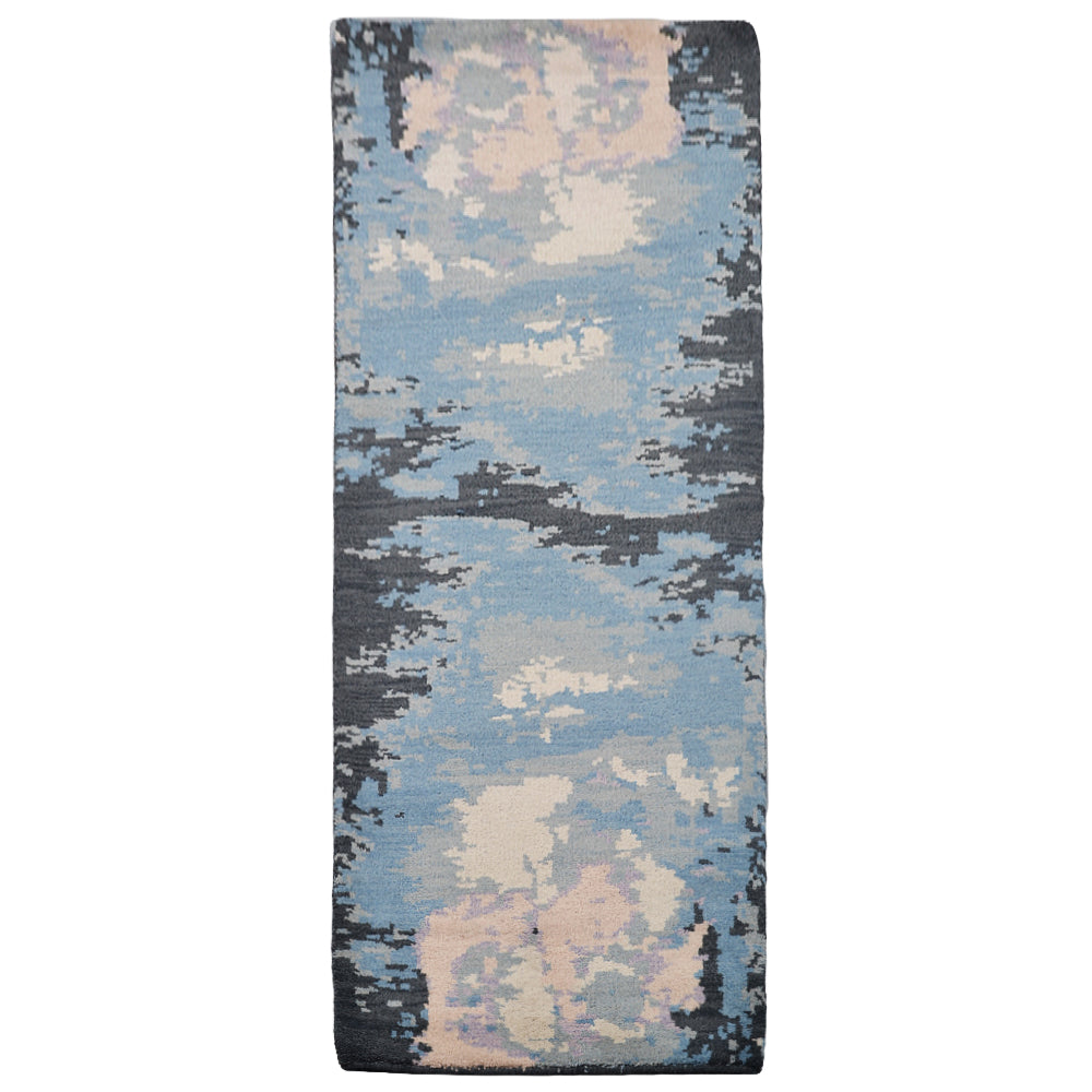 Hand Knotted Wool Area Rug Abstract Multicolor N00804