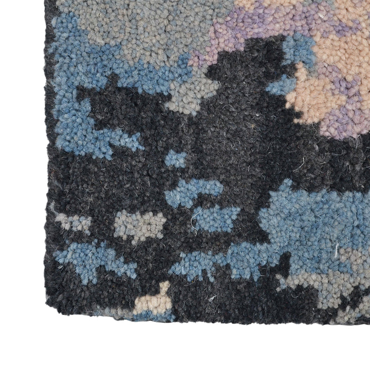 Hand Knotted Wool Area Rug Abstract Multicolor N00804