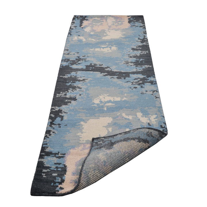 Hand Knotted Wool Area Rug Abstract Multicolor N00804