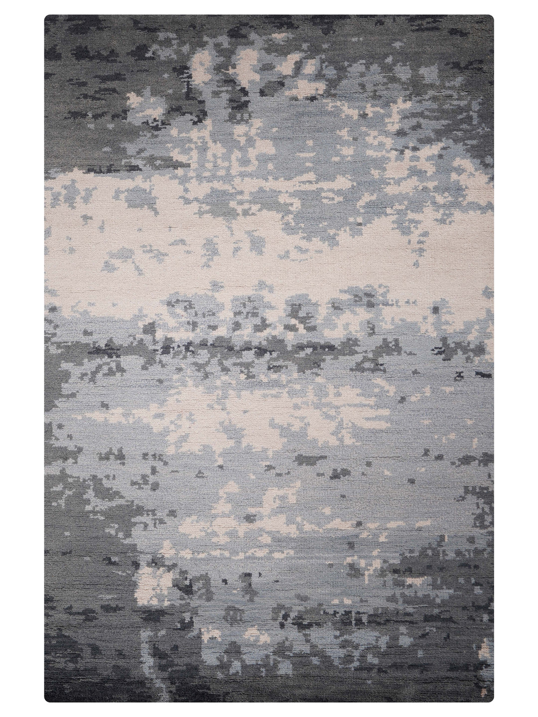 Hand Knotted Wool Area Rug Abstract Multicolor N00805