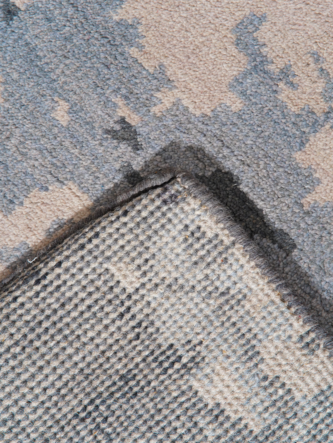 Hand Knotted Wool Area Rug Abstract Multicolor N00805