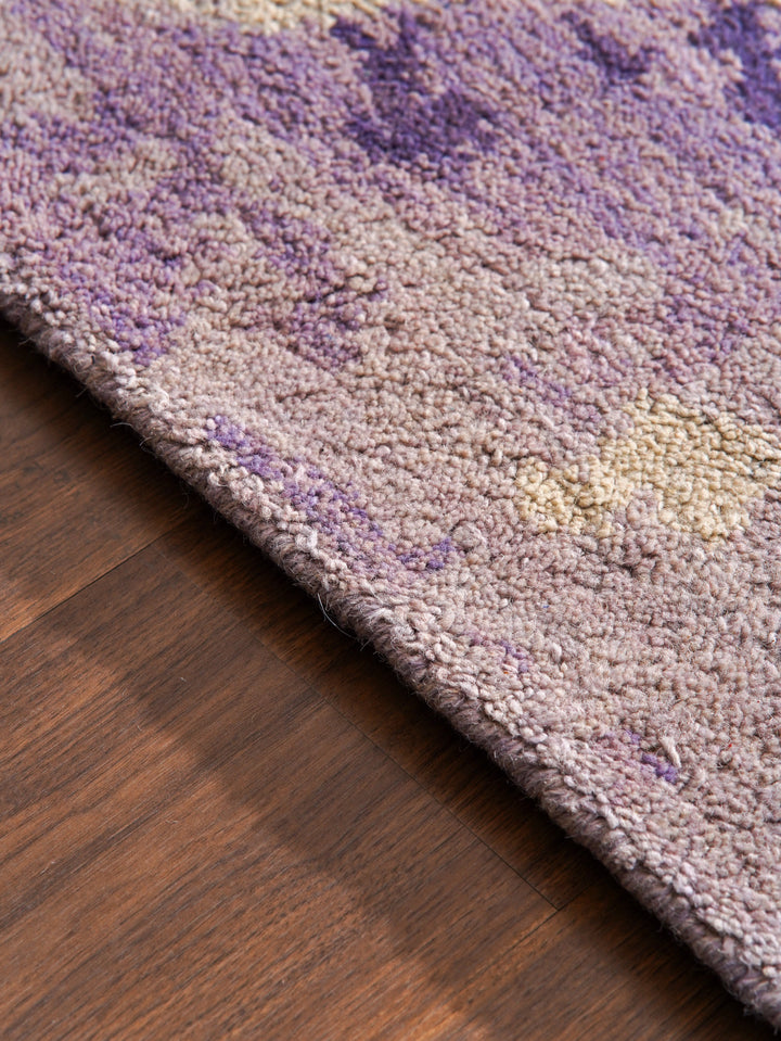 Hand Knotted Wool Area Rug Contemporary Purple N00807