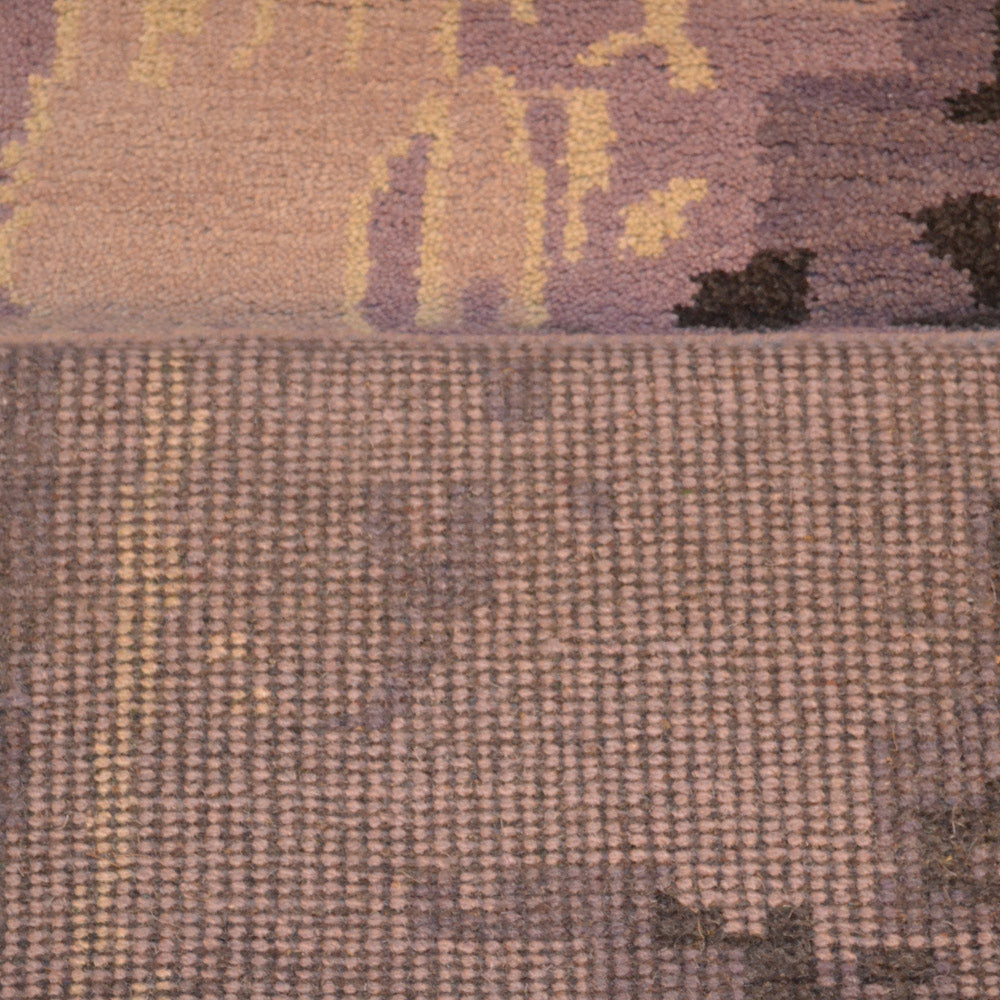 Hand Knotted Wool Area Rug Contemporary Purple N00807