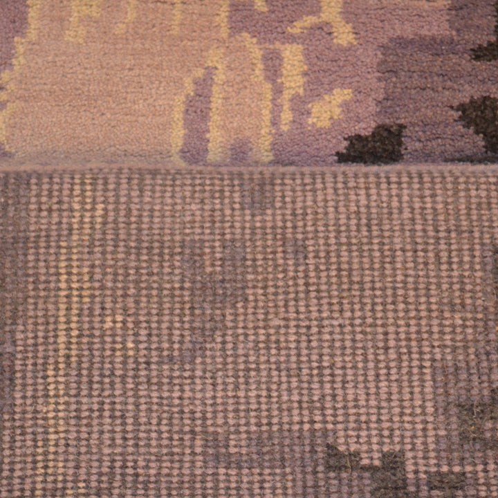 Hand Knotted Wool Area Rug Contemporary Purple N00807