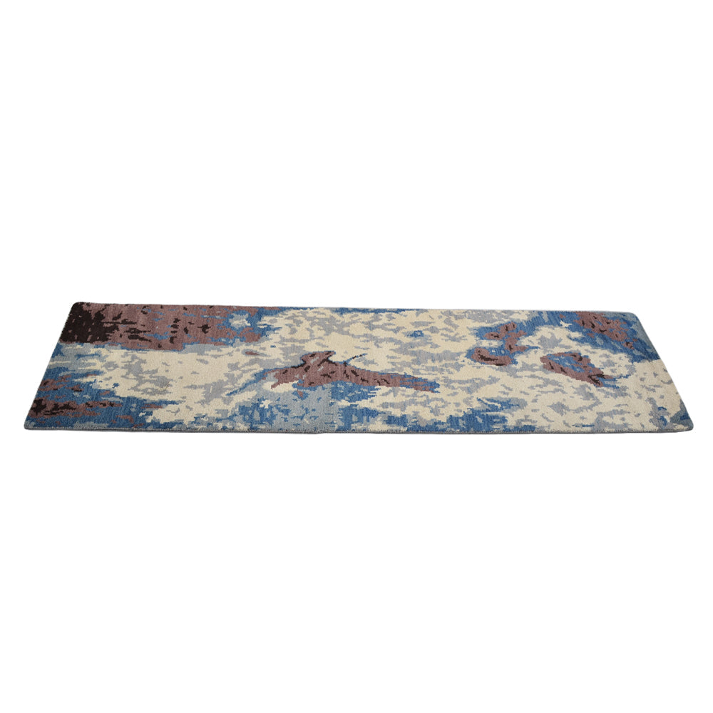 Hand Knotted Wool Area Rug Abstract Multicolor N00816