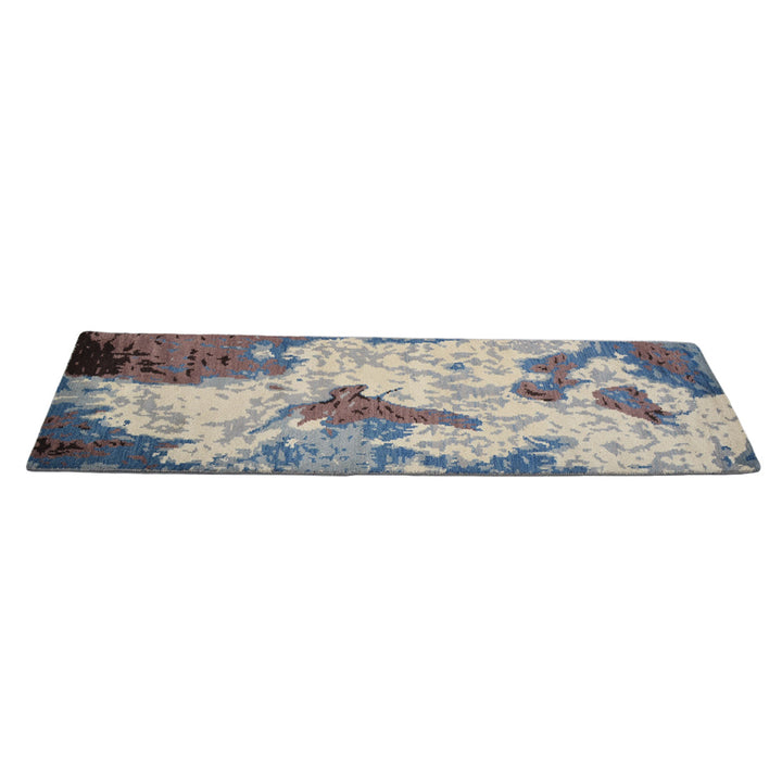 Hand Knotted Wool Area Rug Abstract Multicolor N00816