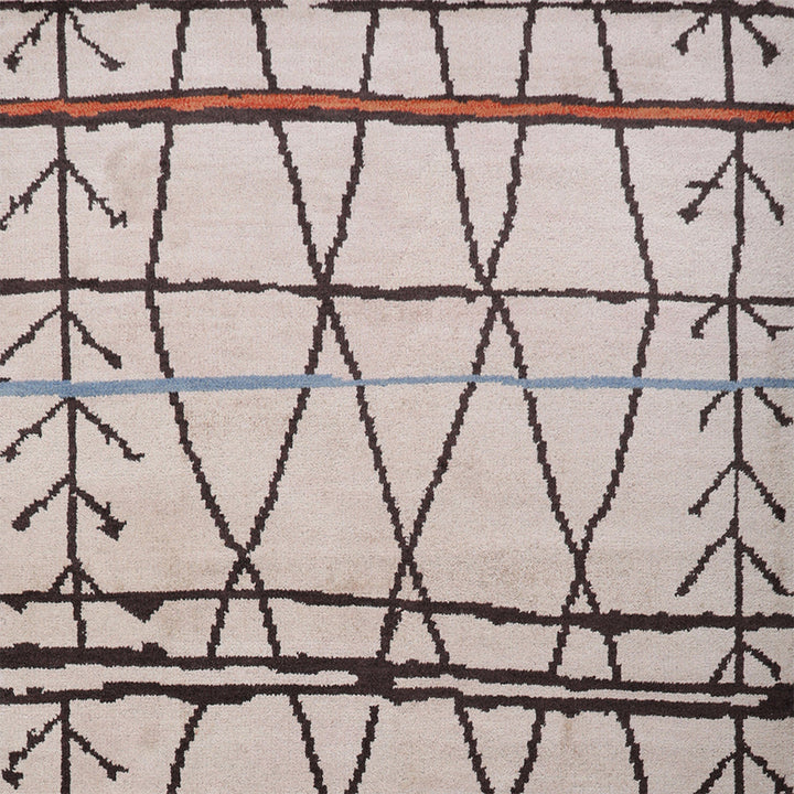 Hand Knotted Wool Area Rug Contemporary Brown N00906