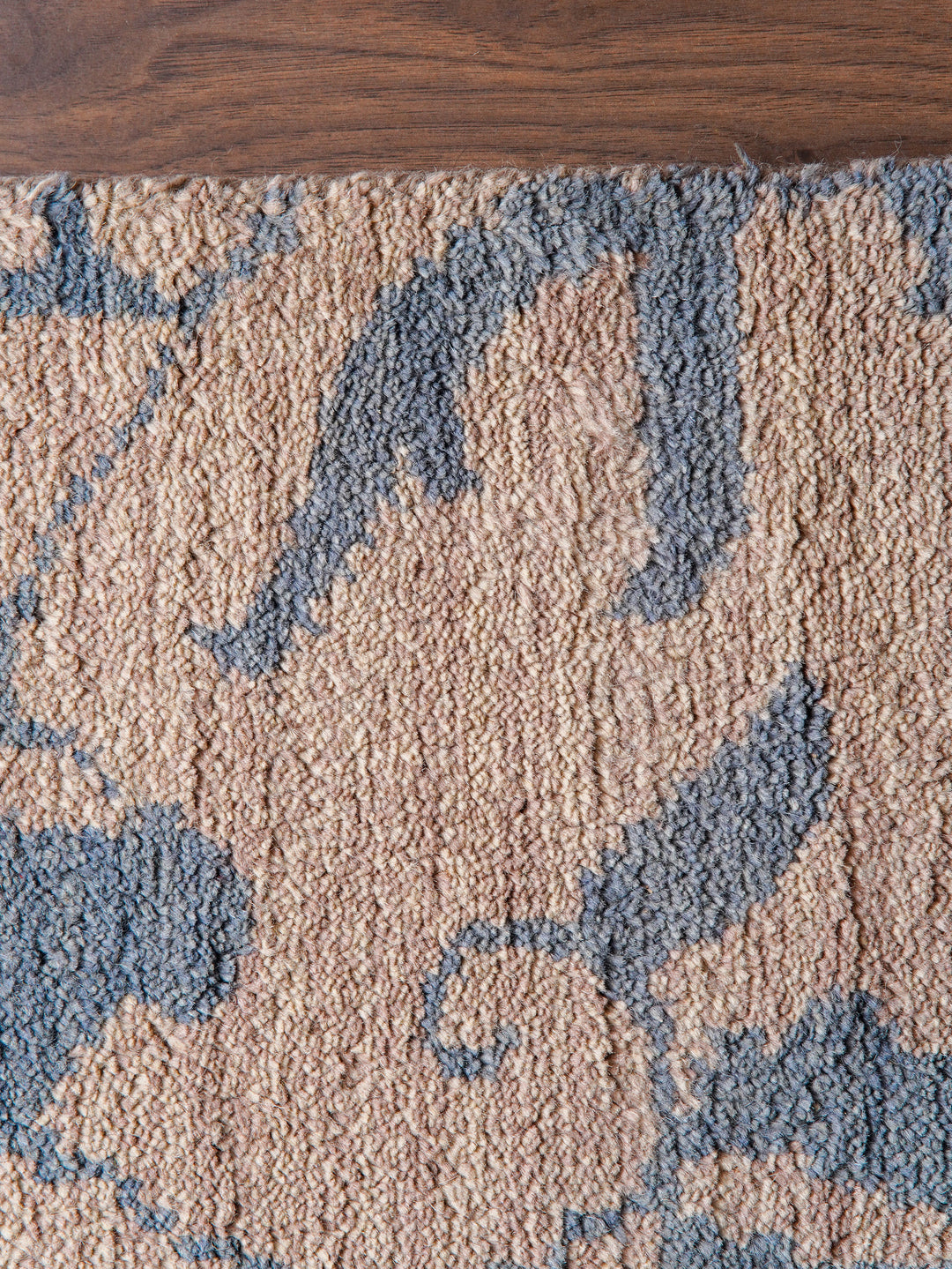 Hand Knotted Wool Area Rug Floral Beige N00913