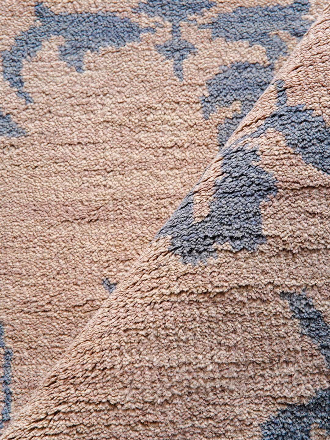 Hand Knotted Wool Area Rug Floral Beige N00913