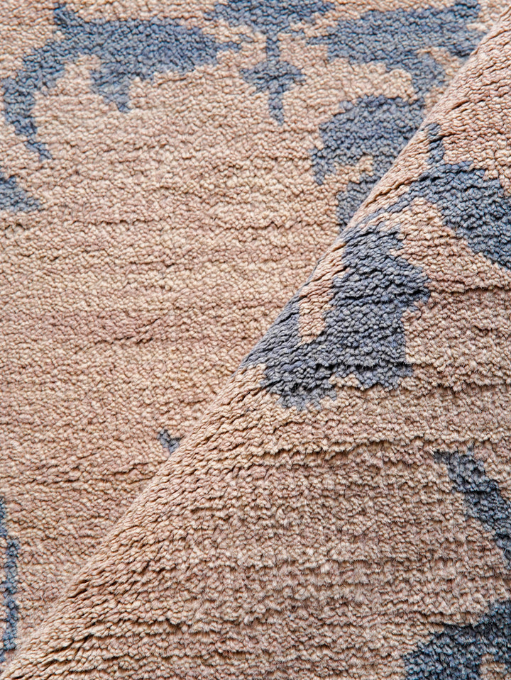 Hand Knotted Wool Area Rug Floral Beige N00913